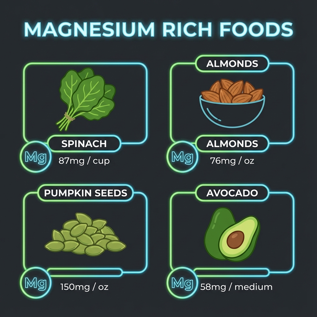 Infographic of Magnesium Rich Foods for Sleep