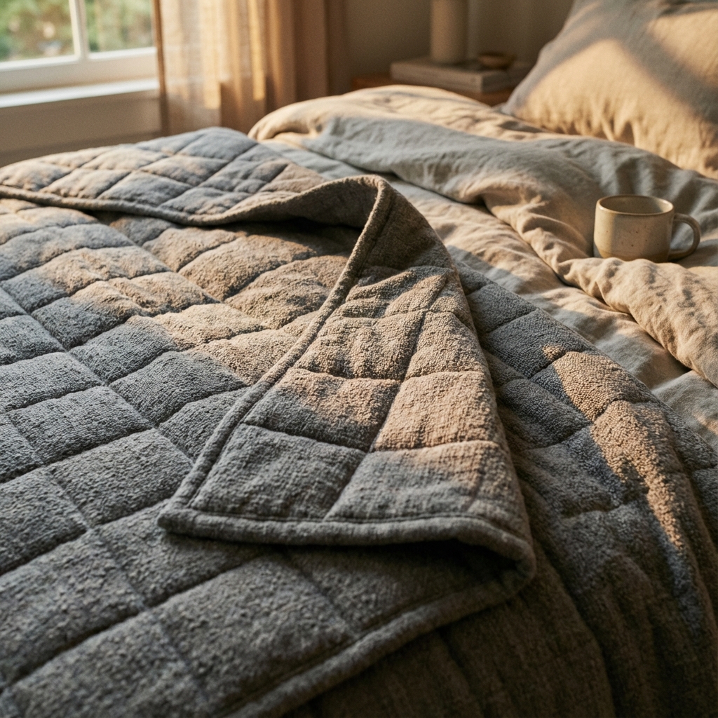 How Weighted Blankets Help Anxiety and Stress Relief Illustration