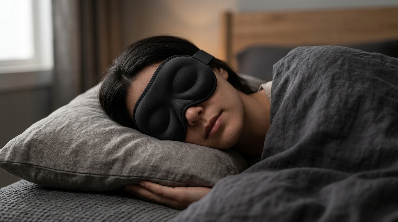 Illustration for blog section about: MZOO Luxury Sleep Eye Mask for Side Sleeper Men Women, Zero Eye